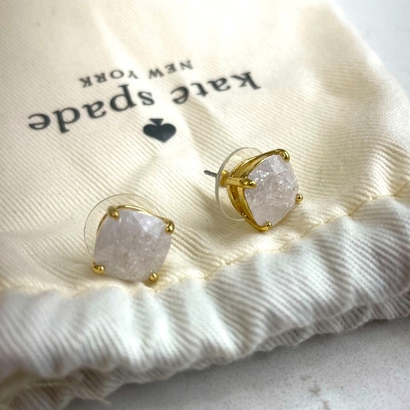 kate spade Jewelry - KATE SPADE Crystal Square Opal Stud Earrings